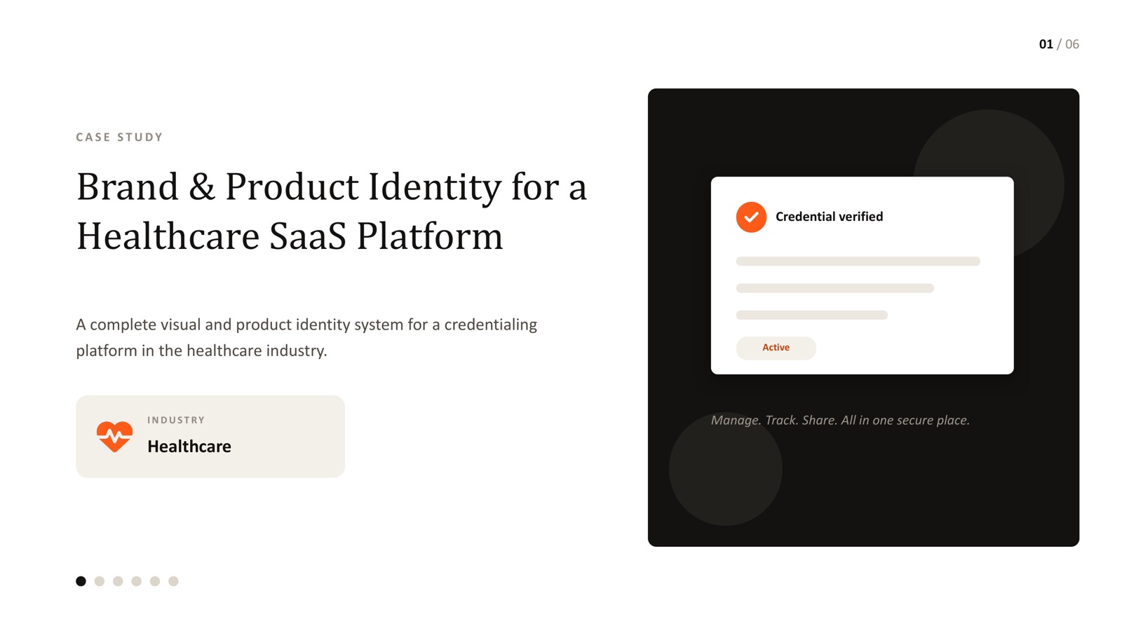 Healthcare credentialing platform - brand and product identity overview