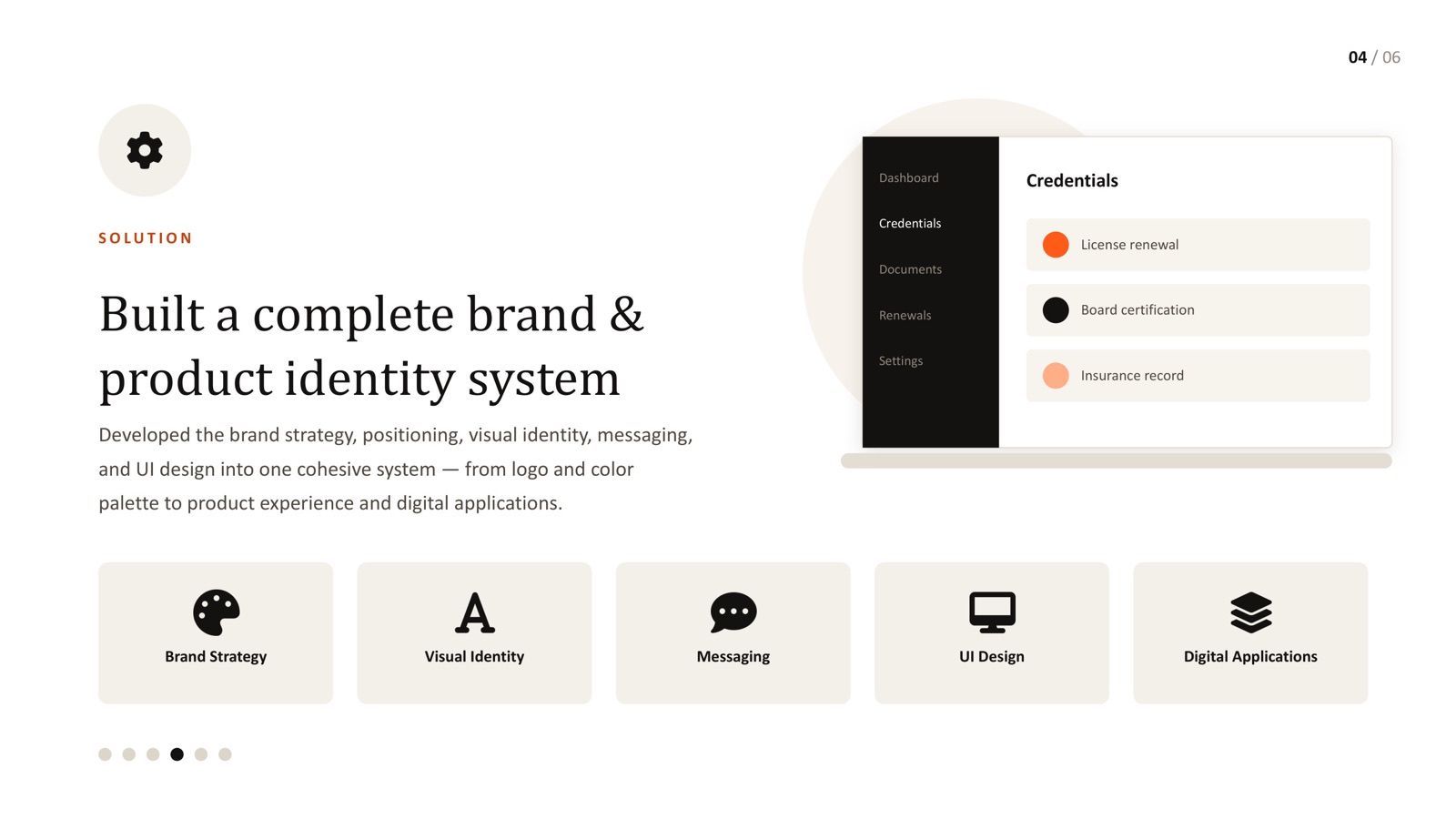 Healthcare credentialing platform - brand strategy, visual identity, messaging and UI design
