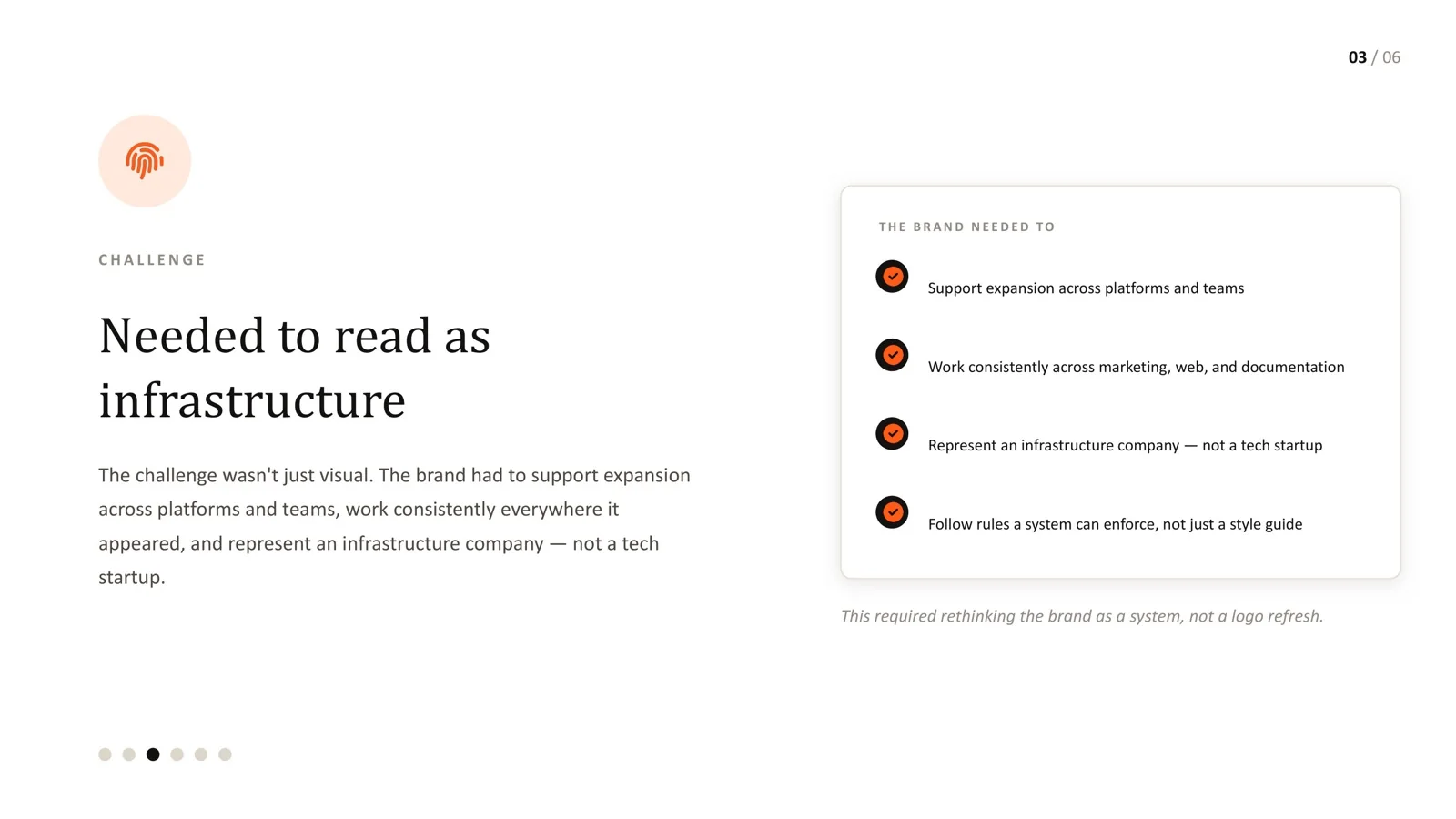 Logo sizing and symbol threshold rules from the infrastructure brand system
